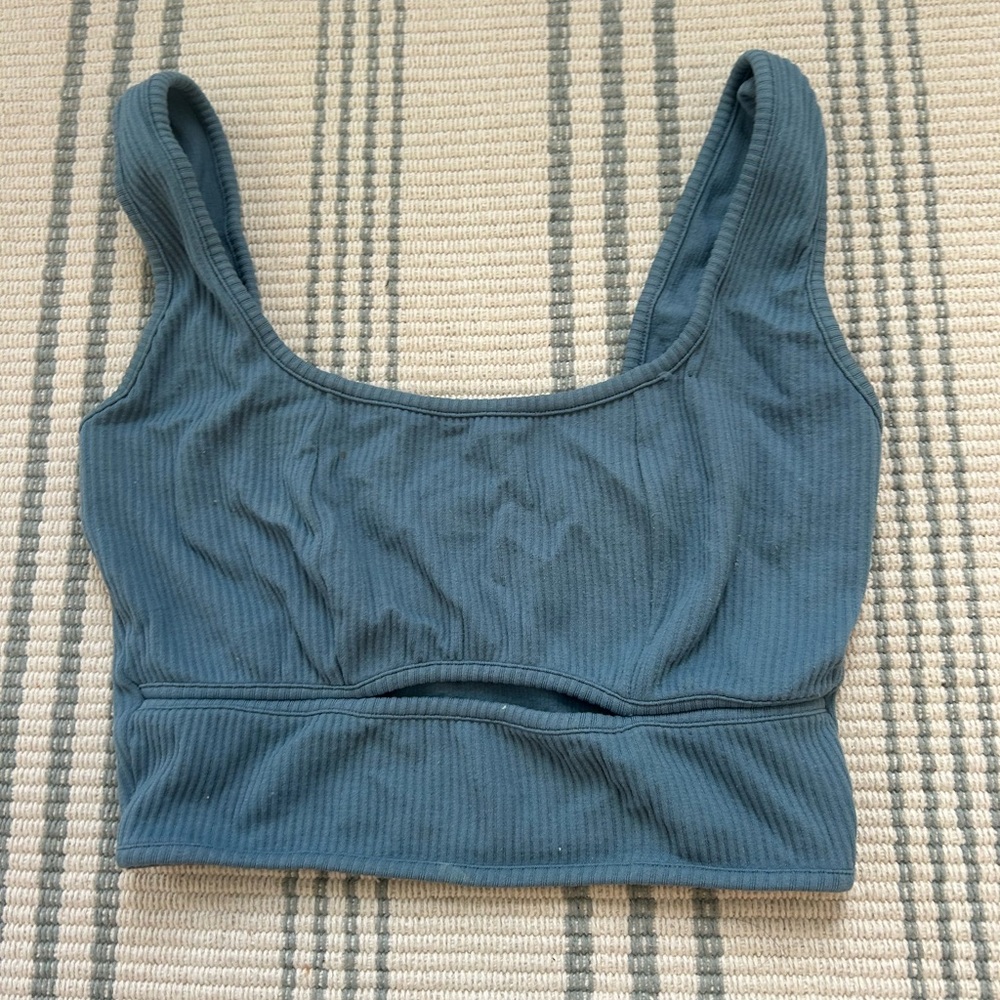 Apricot Lane blue crop top